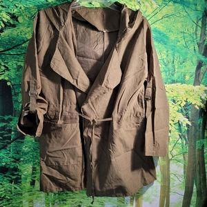 (3597)JACKET,Light Weight Hooded,Small,Greenish Brown,